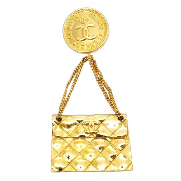Chanel Coco Mark Gold Gold Plated brooch - Picture 1 of 8